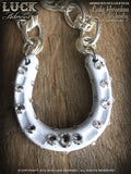 1603 Lucky Horseshoe necklace, horseshoe necklace, wedding jewelry, wedding, bride necklace, silver, big, chunky, bold and badass