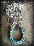 1604 Lucky Horseshoe necklace, horseshoe necklace, good luck necklace, lucky necklace, silver, big, chunky, bold and badass, patina